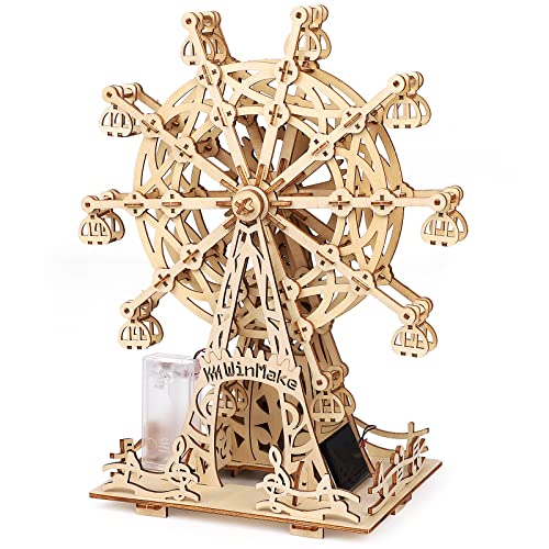 Coolzon Wooden Model Kits 3D Wooden Puzzles for Adults and Kids,Wooden Mechanical Ferris Wheel for Family and Friends,Kids, Teens and Adult Self-Assembly Toy Present(Ferris Wheel)