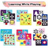 KidsPark Baby Tissue Box Toy, Montessori Sensory Toys 6-12 Months with Crinkle Tissue Papers & Colorful Scarves, Early Learning Educational Toys for Babies Toddlers, White